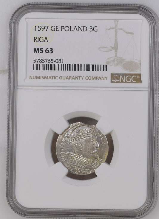 1597 GE POLAND 3G RIGA NGC MS 63