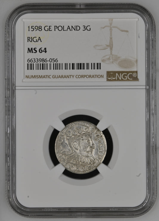 1598 GE POLAND 3G RIGA NGC MS 64
