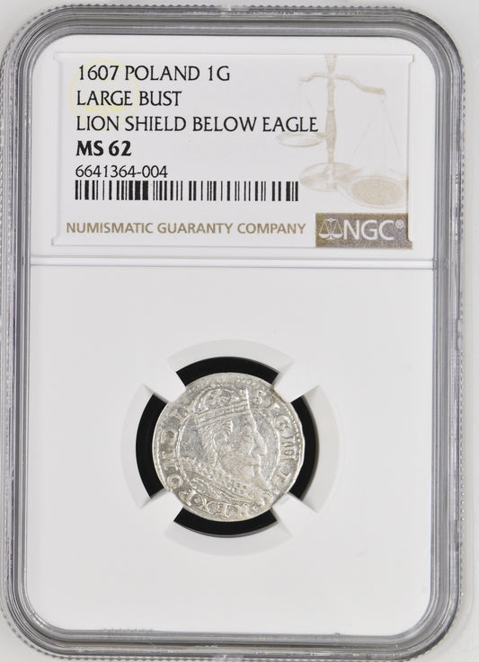 1607 POLAND 1G KRAKOW NGC MS 62