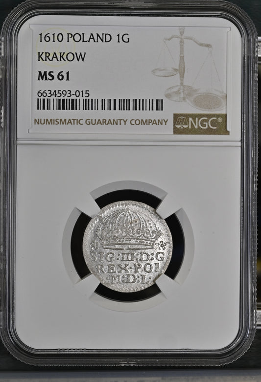 1610 POLAND 1G KRAKOW NGC MS 61 TOP-POP