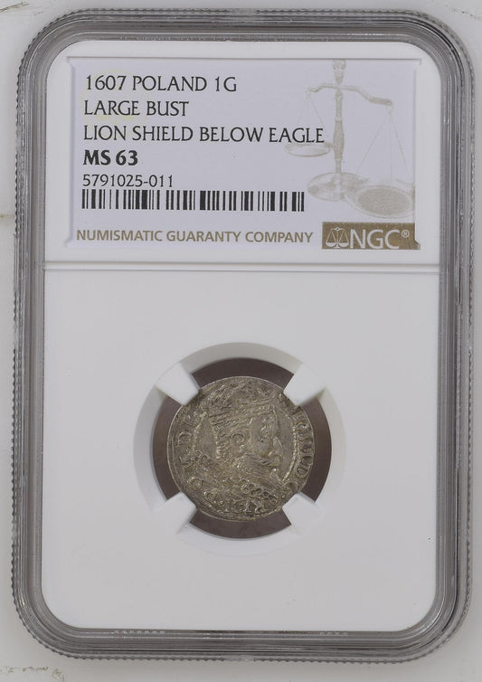 1607 POLAND 1G KRAKOW NGC MS 63