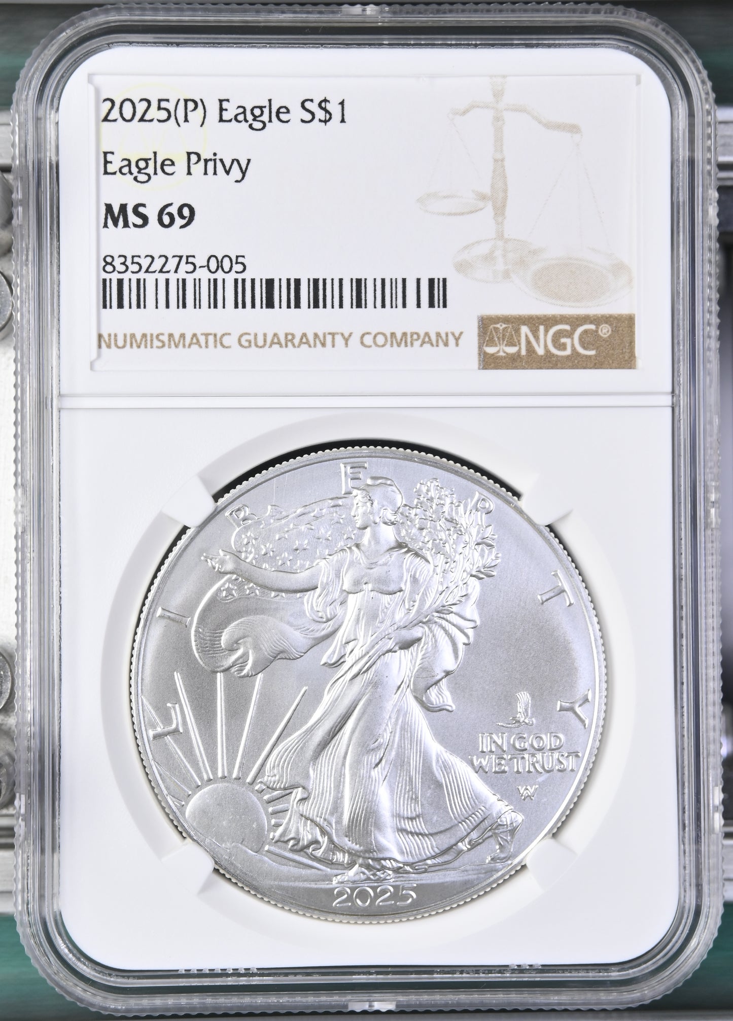 2025 TYPE 2 STRUCK AT PHILADELPHIA MINT  PRIVY (P) REGULAR MS 69