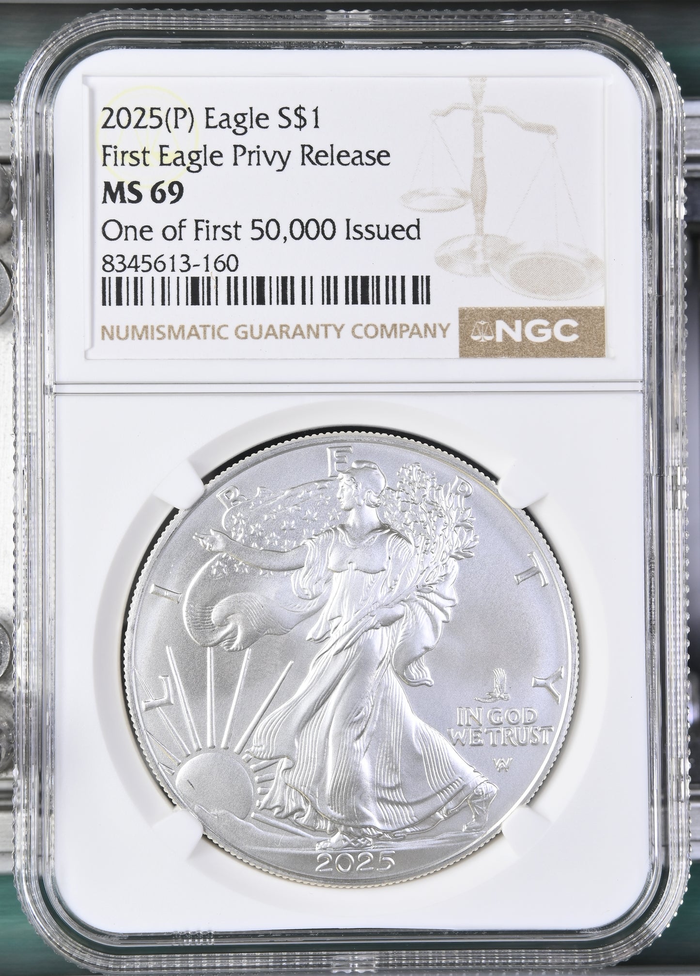 2025 TYPE 2 STRUCK AT PHILADELPHIA MINT  PRIVY (P) ONE OF 50.000 MS 69