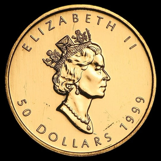 1999 CANADA 1 OZ GOLD MAPLE LEAF BU
