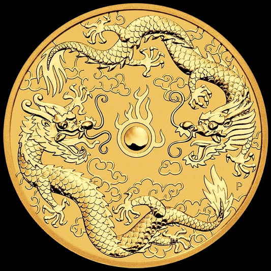 2020 AUSTRALIA 1 OZ GOLD CHINESE MYTHS & LEGENDS DRAGON BU