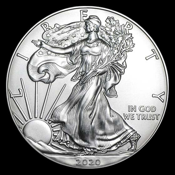 2020 AMERICAN SILVER EAGLES 1 OZ (20 COINS IN TUBE)