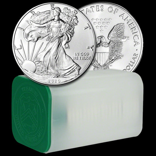 2020 AMERICAN SILVER EAGLES 1 OZ (20 COINS IN TUBE)