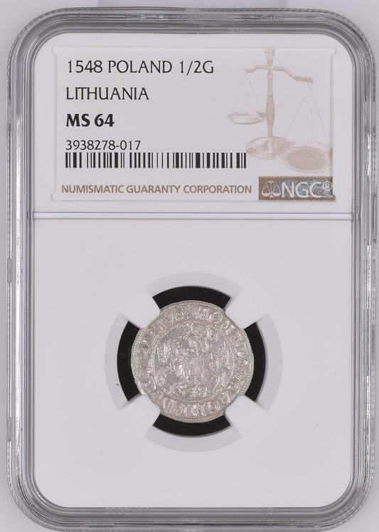 1548 POLAND POLGROSZ WILNO NGC MS 64