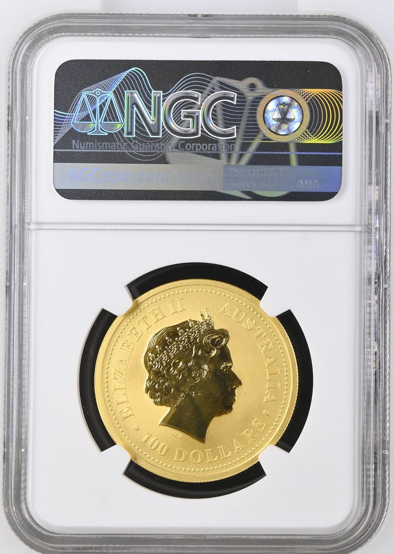2001 AUSTRALIA 1 OZ GOLD LUNAR SNAKE (SERIES I) NGC MS 70 TOP-POP
