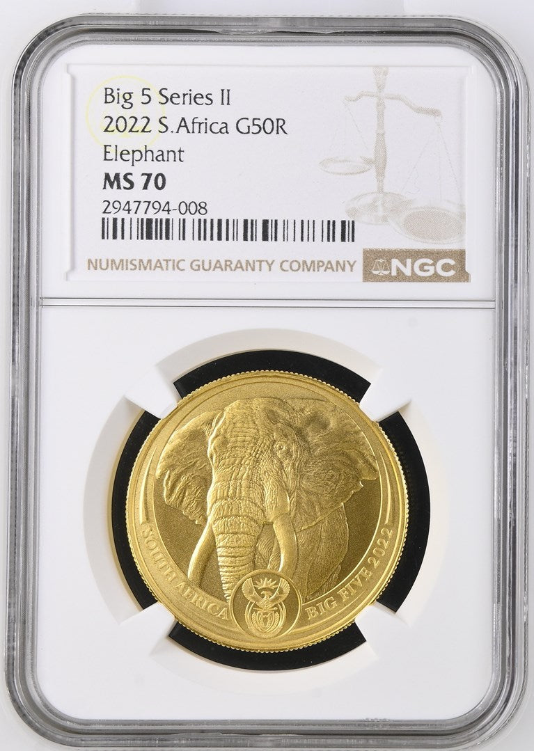 2022 SOMALIA AFRICAN WILDLIFE ELEPHANT NGC MS 70 TOP-POP