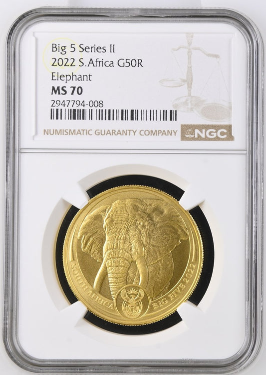 2022 SOMALIA AFRICAN WILDLIFE ELEPHANT NGC MS 70 TOP-POP