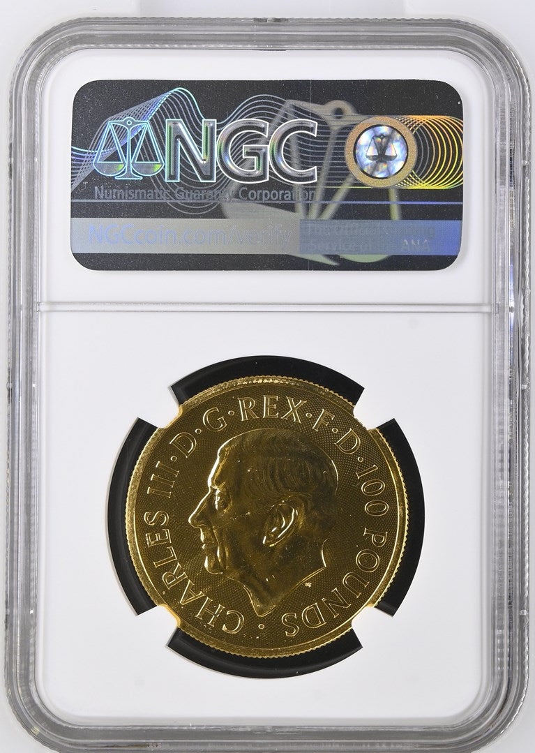 2023 GREAT BRITAIN 1 OZ GOLD THE ROYAL TUDOR BEASTS THE BULL OF CLERENCE NGC MS 69 TOP-POP