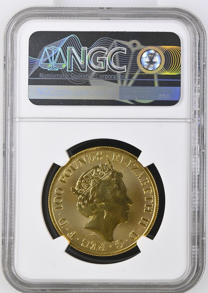 2020 GREAT BRITAIN 1 OZ GOLD QUEEN'S BEASTS THE WHITE HORSE NGC MS 69