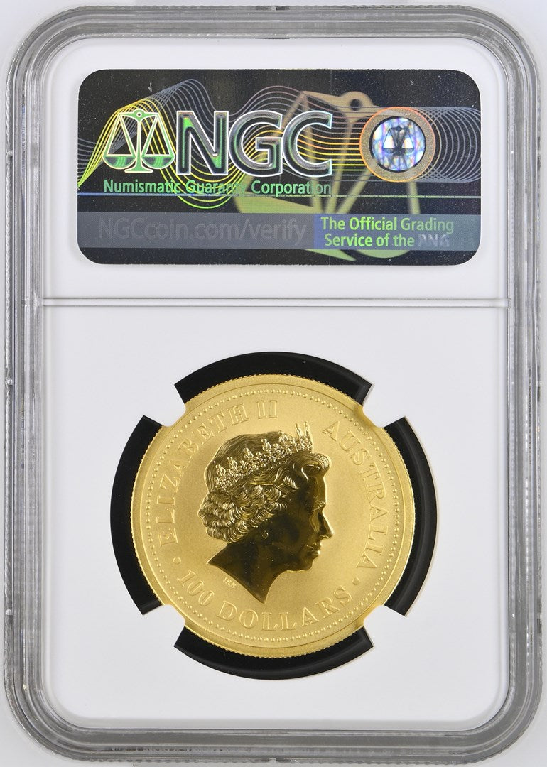 2002 AUSTRALIA 1 OZ GOLD LUNAR HORSE BU (SERIES I) NGC MS 70 TOP-POP
