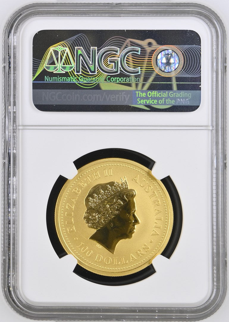 2001 AUSTRALIA 1 OZ GOLD LUNAR SNAKE BU (SERIES I) NGC MS 70 TOP-POP