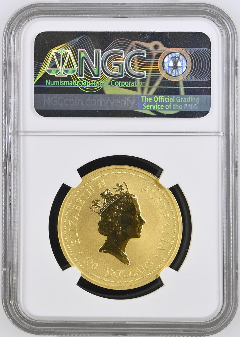 1998 AUSTRALIA 1 OZ GOLD LUNAR TIGER BU (SERIES I) NGC MS 70 TOP-POP