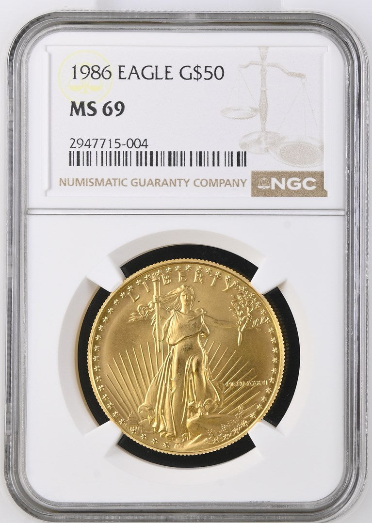 1986 1 OZ AMERICAN GOLD EAGLE NGC MS 69