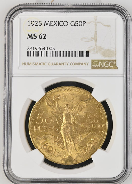 1925 MEXICO G50P NGC MS 62