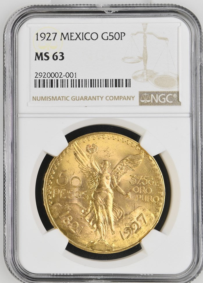1927 MEXICO G50P NGC MS 63