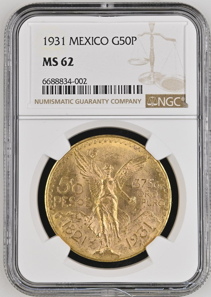 1931 MEXICO G50P NGC MS 62