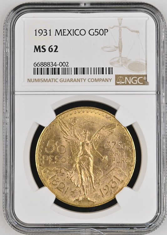 1931 MEXICO G50P NGC MS 62