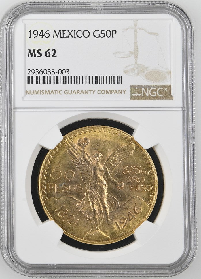 1946 MEXICO G50P NGC MS 62