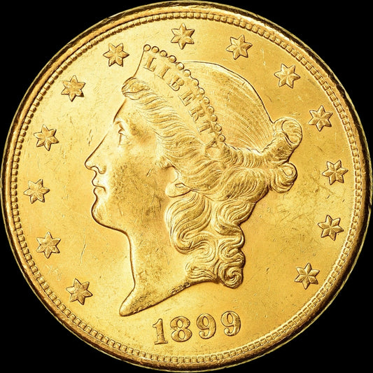 1899 20$ LIBERTY HEAD DOUBLE EAGLE BU