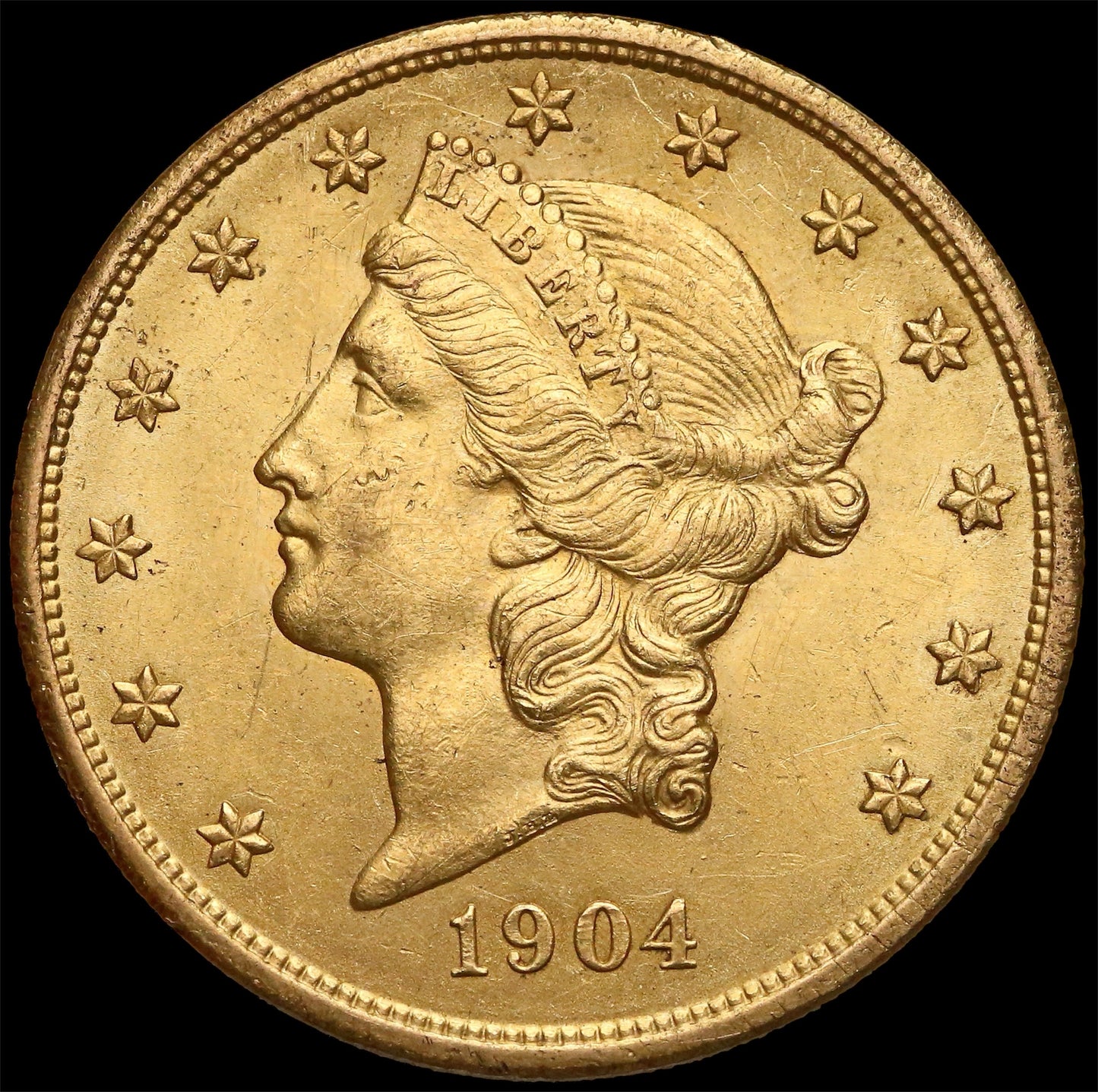 1904 20$ LIBERTY HEAD DOUBLE EAGLE BU