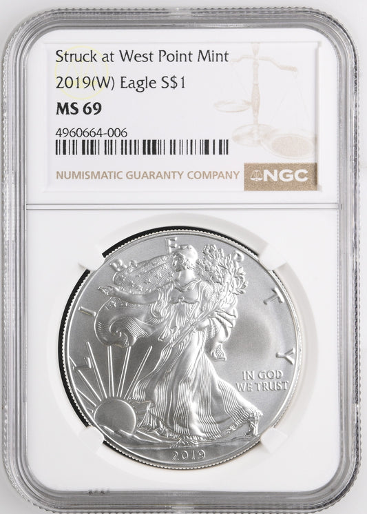 2019 EAGLE S$1 TYPE 1 STRUCK AT WEST POINT MINT (W) MS 69
