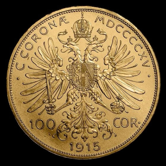 1915 AUSTRIA 100 CORONA RESTRIKE BU