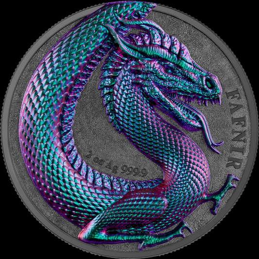 2020 GERMANIA BEASTS-FAFNIR ULTA DOUBLE HIGH RELIEF 2 OZ SILVER BU