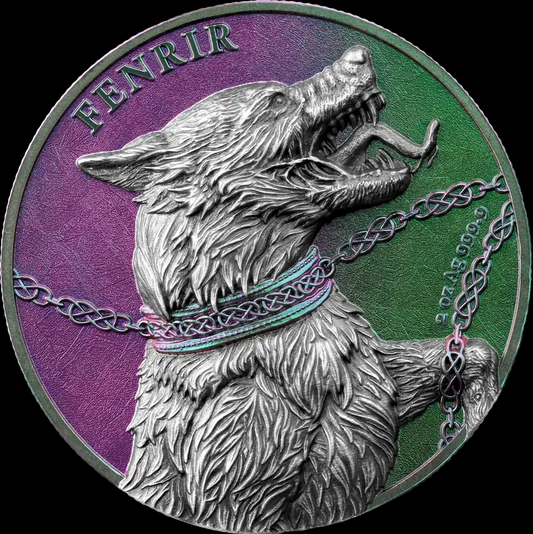 2022 GERMANIA BEASTS - FENRIR ULTRA DOUBLE HIGH RELIEF 2 OZ SILVER BU