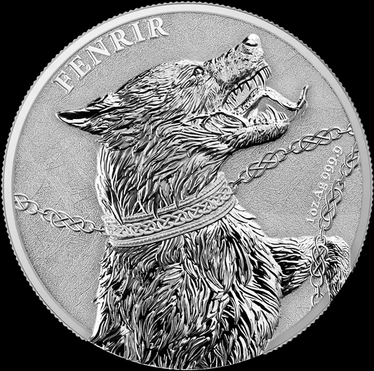 2022 GERMANIA BEASTS - FENRIR 1 OZ SILVER BU ( TWO COIN SET IN DUAL CAPSULE)