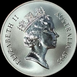 1993 AUSTRALIA KANGAROO 1 OZ SILVER BU