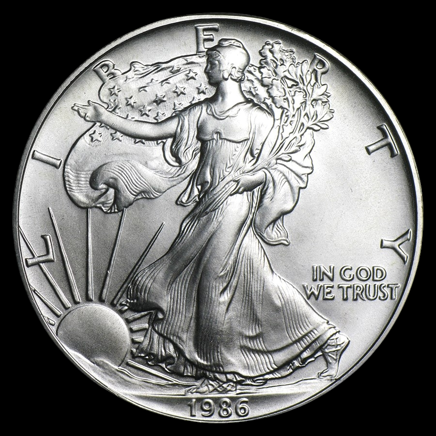 1986 AMERICAN EAGLE  1 OZ SILVER BU