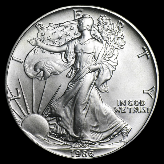 1986 AMERICAN EAGLE  1 OZ SILVER BU