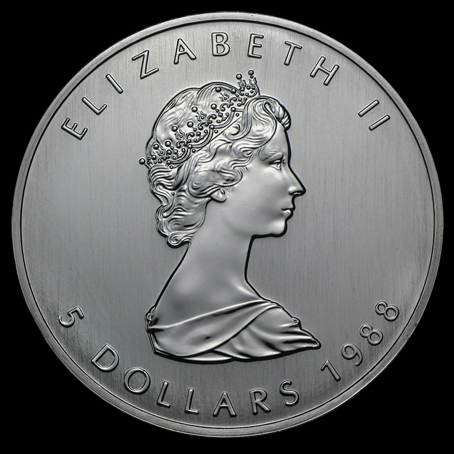1988 CANADA 1 OZ SILVER MAPLE BU