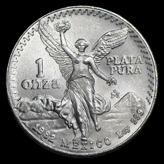 1982 MEXICO 1 OZ SILVER LIBERTAD BU