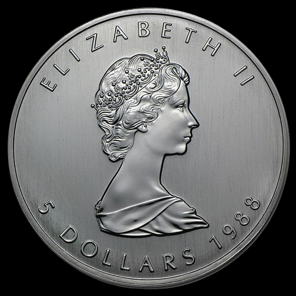 1988 CANADA 1 OZ SILVER MAPLE LEAF (25 COINS IN TUBE)