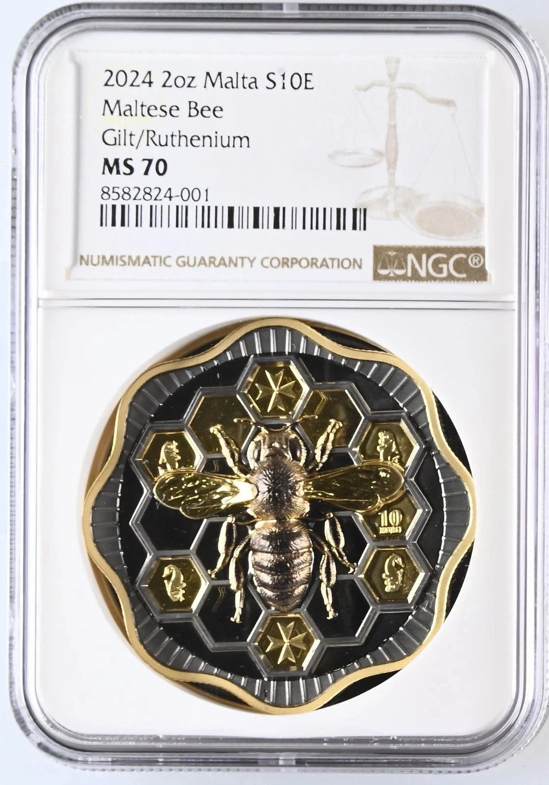 2024 2 OZ MALTA S10E MATESE BEE GILT / RUTHENIUM