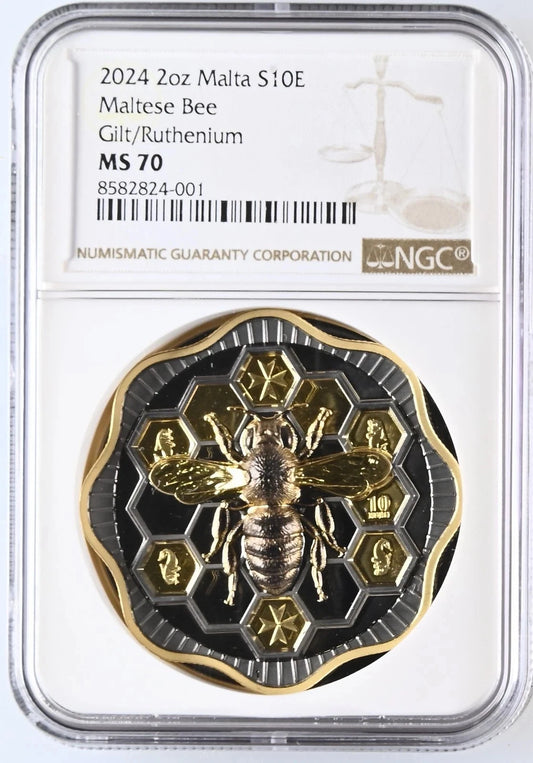 2024 2 OZ MALTA S10E MATESE BEE GILT / RUTHENIUM
