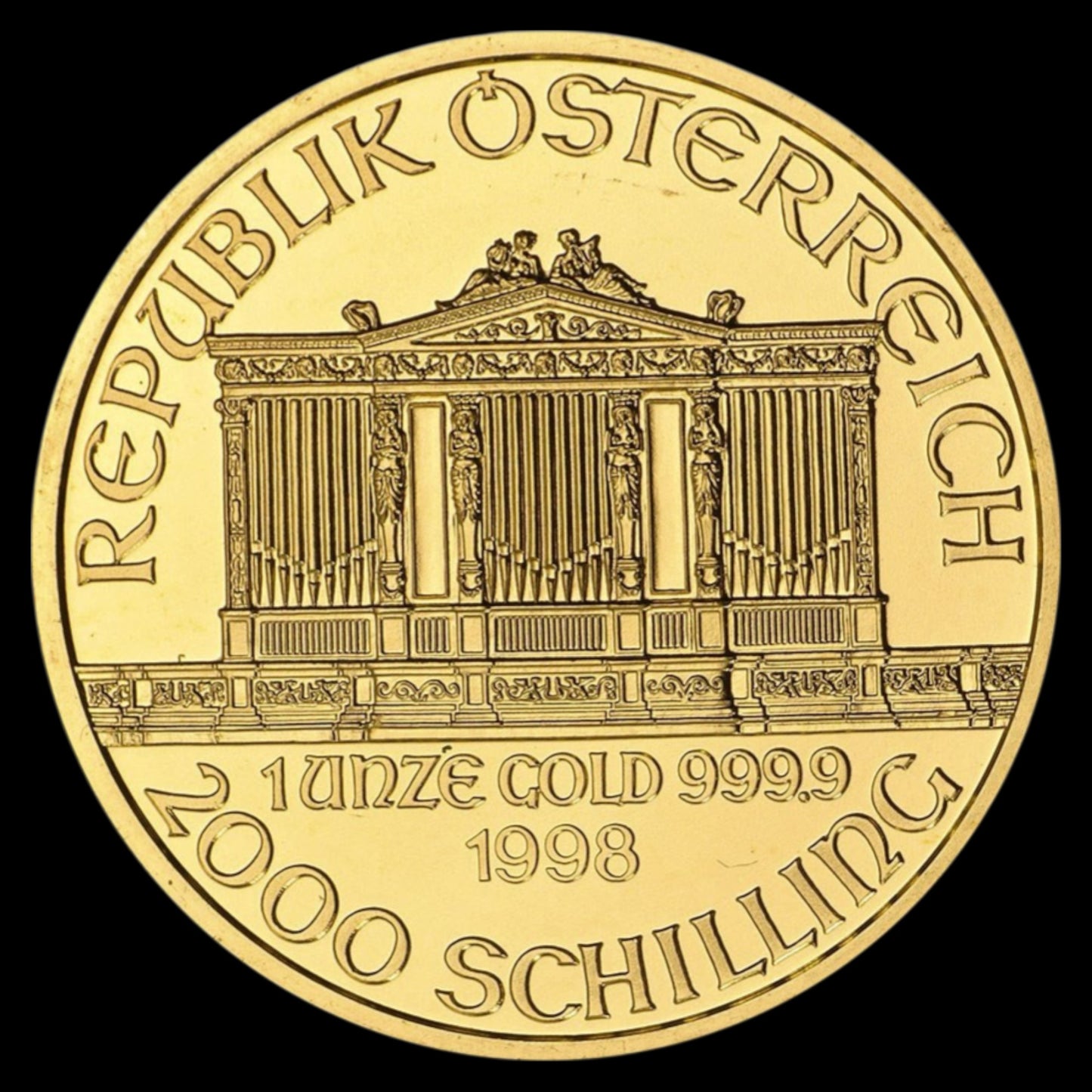 1998 AUSTRIA 1 OZ GOLD PHILHARMONIC BU